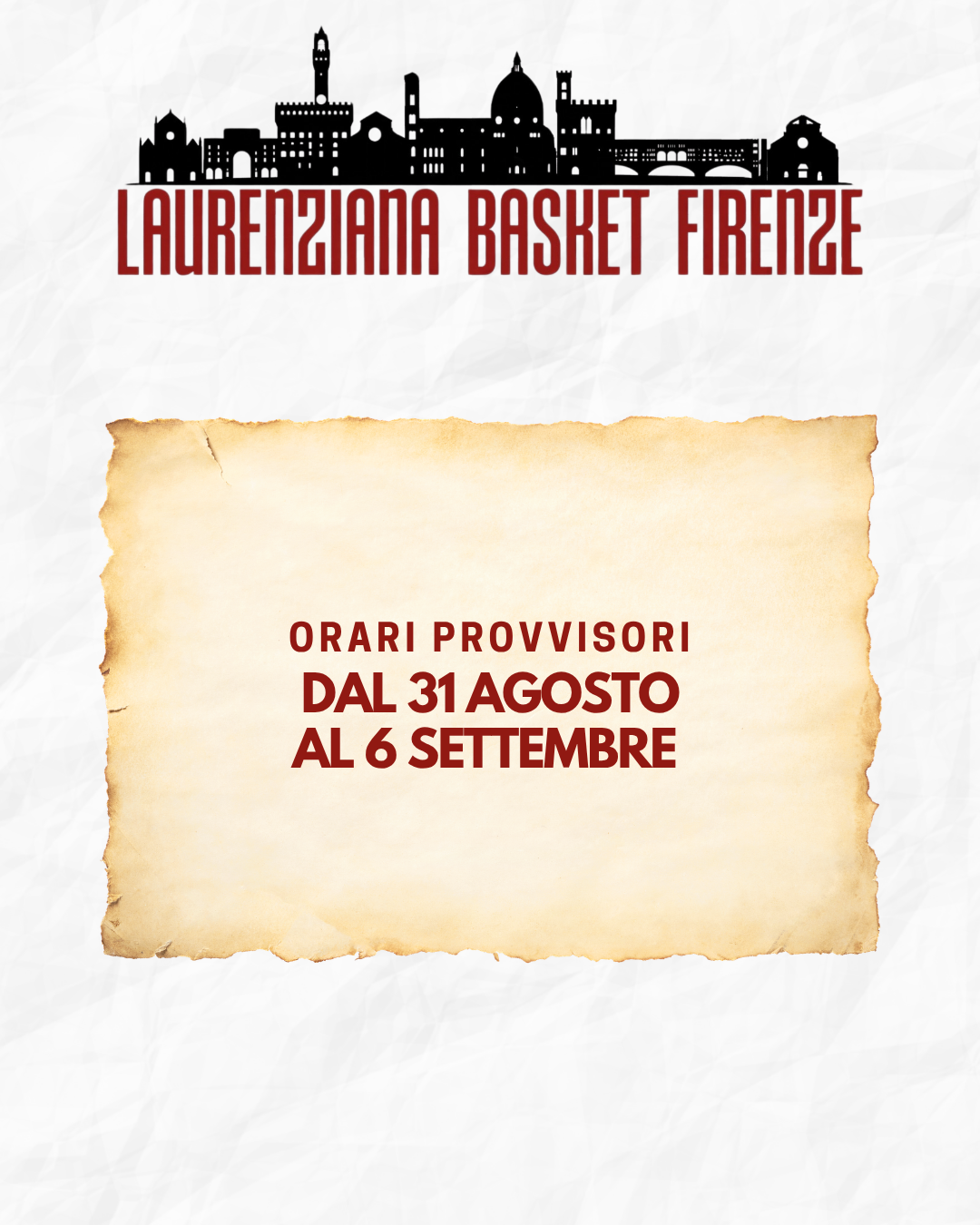 Orario Provvisorio 31.08 06.09